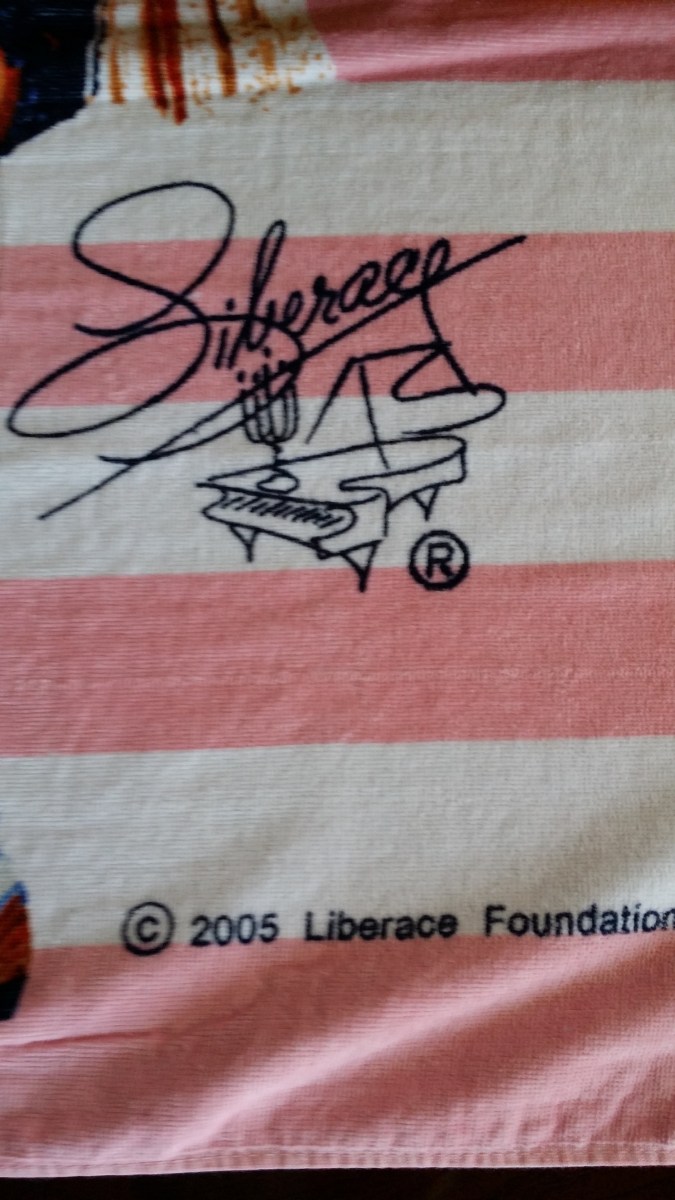 Liberace Trademark Signature Logo on Hot Pants Beach Towel
