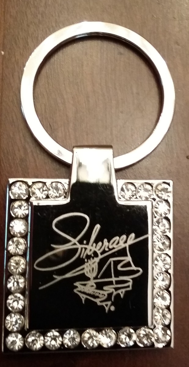 Chrome Rhinestone Liberace Keyring